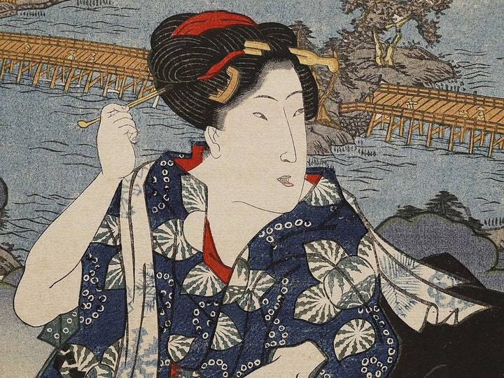 Seita no sekisho from the series Omi hakkei no uchi by Utagawa Sadatora, (Large print size) / BJ323-988