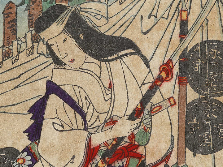 Sanada Nobuyuki shitsu Osumi no kata from the series Azumanishiki chuya kurabe by Yoshu Chikanobu / BJ329-399