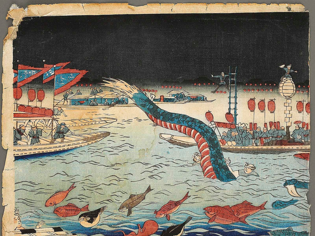 Ryogoku suijinsai yusuzumi no kei by Yoshu Chikanobu / BJ324-135