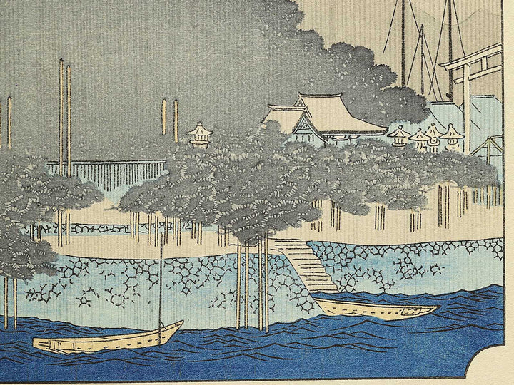 Evening rain at Karasaki from the series Eight Views of Omi by Utagawa Hiroshige, (Medium print size) / BJ330-659