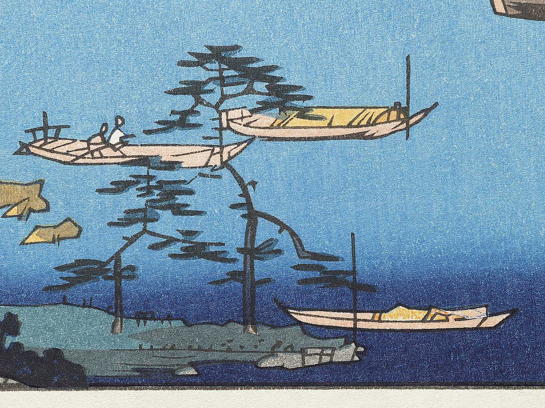 Aburatsu Port, Obi Oshima from the series Famous Views of the Sixty-odd Provinces by Utagawa Hiroshige, (Large print size) / BJ334-131