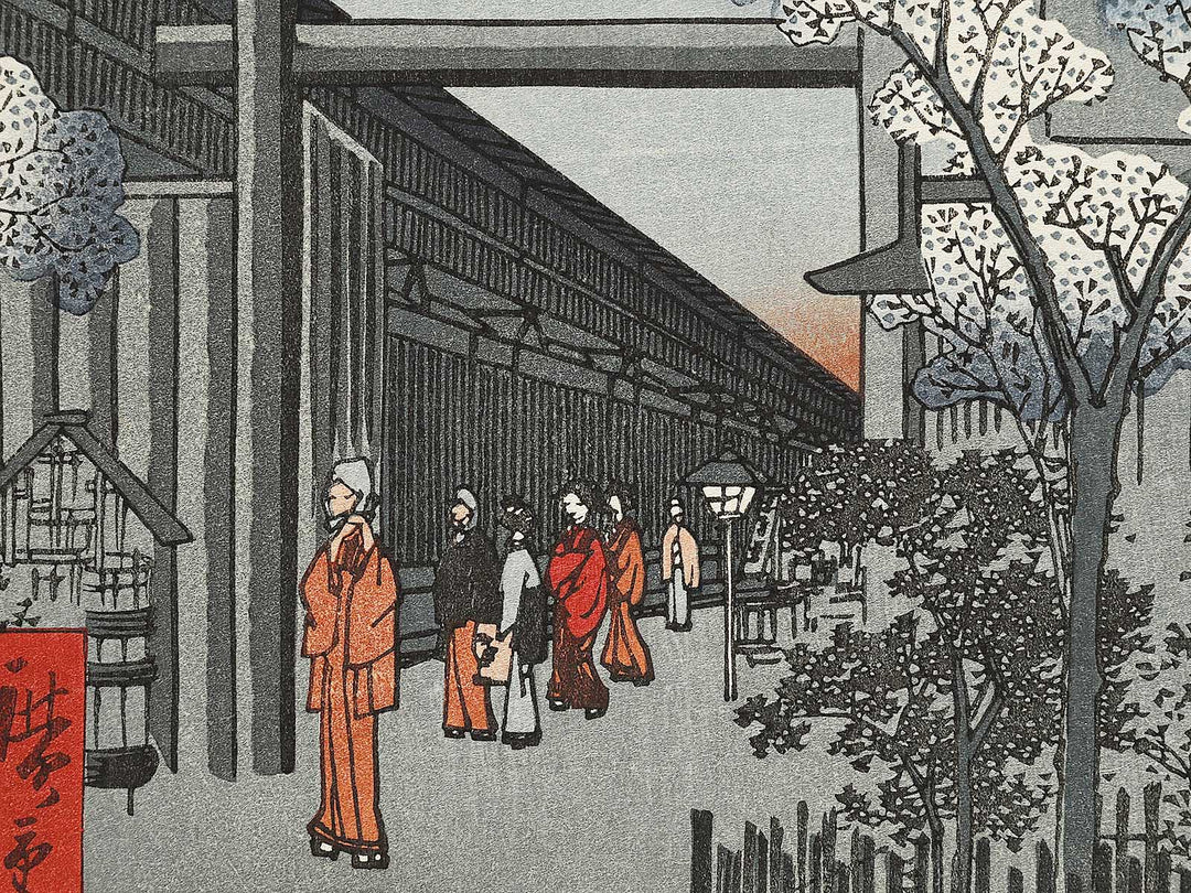 Dawn Inside the Yoshiwara from the series One Hundred Famous Views of Edo by Utagawa Hiroshige, (Large print size) / BJ337-204