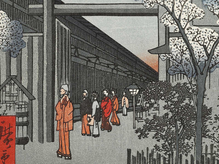 Dawn Inside the Yoshiwara from the series One Hundred Famous Views of Edo by Utagawa Hiroshige, (Large print size) / BJ337-204