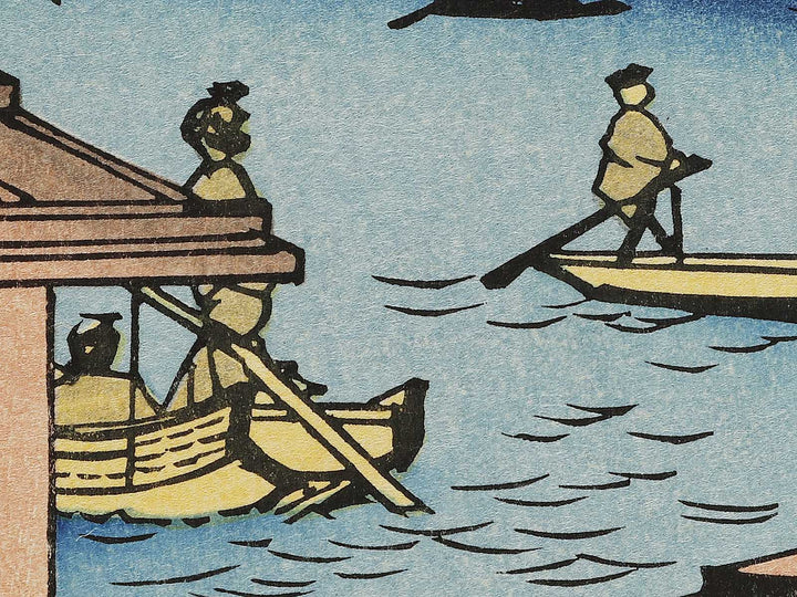 Rendezvous Pine (or, Pine of Success) near the Asakusa River and the Onmaya Bank of the Sumida River from the series One Hundred Famous Views of Edo by Utagawa Hiroshige, (Large print size) / BJ337-036