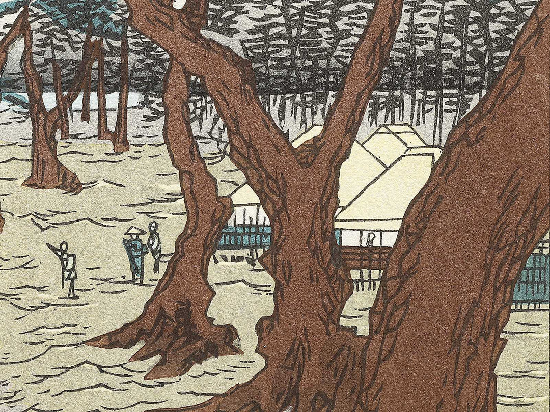 Maiko Beach from the series Famous Views of the Sixty-odd Provinces by Utagawa Hiroshige, (Large print size) / BJ334-040