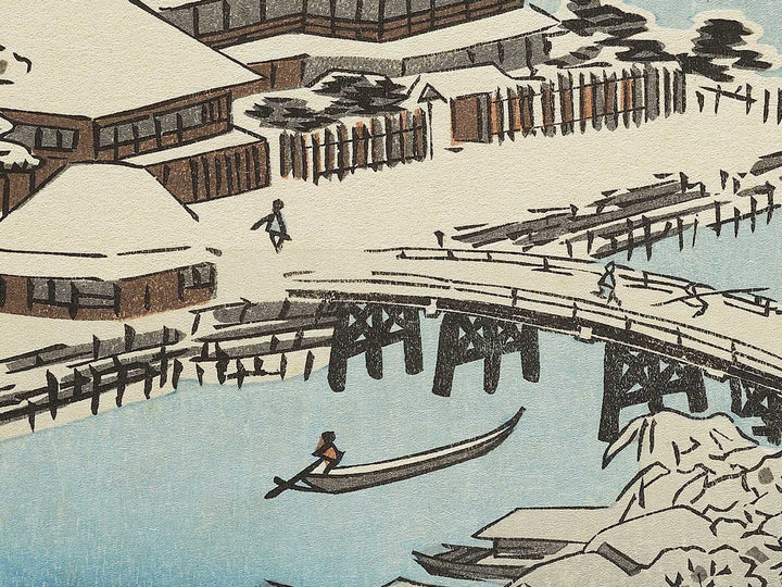 Sumida River, Snowy Morning  from the series Famous Views of the Sixty-odd Provinces by Utagawa Hiroshige, (Large print size) / BJ334-467