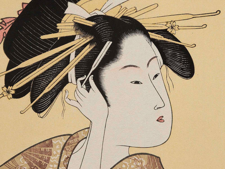 The Courtesan Hana of the Ogiya House from the series A Collection of Contemporary Popular Beauties by Kitagawa Utamaro, (Medium print size) / BJ282-268