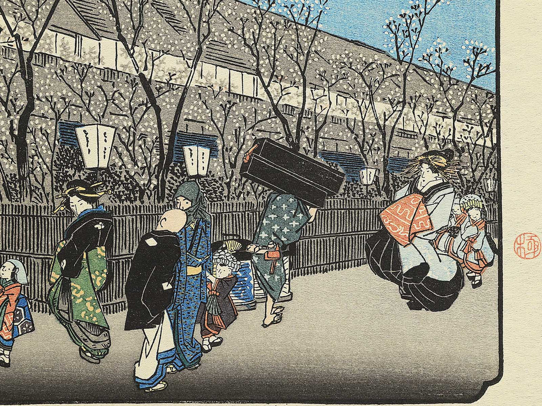 Yoshiwara Nakanocho yozakura from the series Toto meisho by Utagawa Hiroshige, (Medium print size) / BJ330-645