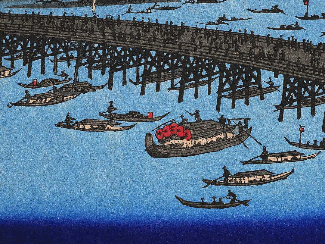 Fireworks at Ryogoku from the series One Hundred Famous Views of Edo by Utagawa Hiroshige, (Large print size) / BJ342-671