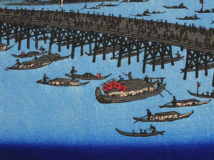 Fireworks at Ryogoku from the series One Hundred Famous Views of Edo by Utagawa Hiroshige, (Large print size) / BJ342-671