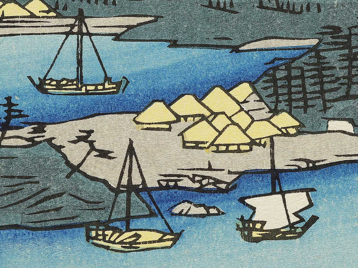 A Fine Evening on the Coast, Tsushima Province from the series Famous Views of the Sixty-odd Provinces by Utagawa Hiroshige, (Large print size) / BJ334-096