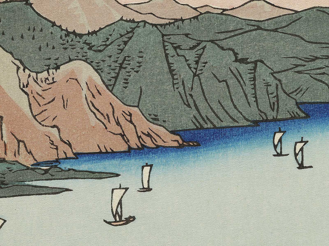 Miho Pine Grove from the series Famous Views of the Sixty-odd Provinces by Utagawa Hiroshige, (Large print size) / BJ334-355