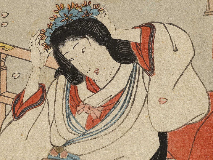 Hachi hana no en from the series Murasaki shikibu genji karuta by Baichoro Kunisada / BJ325-871