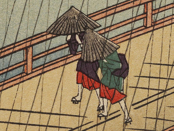 Sudden Shower Over Ohashi Bridge and Atake from the series One Hundred Famous Views of Edo by Utagawa Hiroshige, (Large print size) / BJ328-412