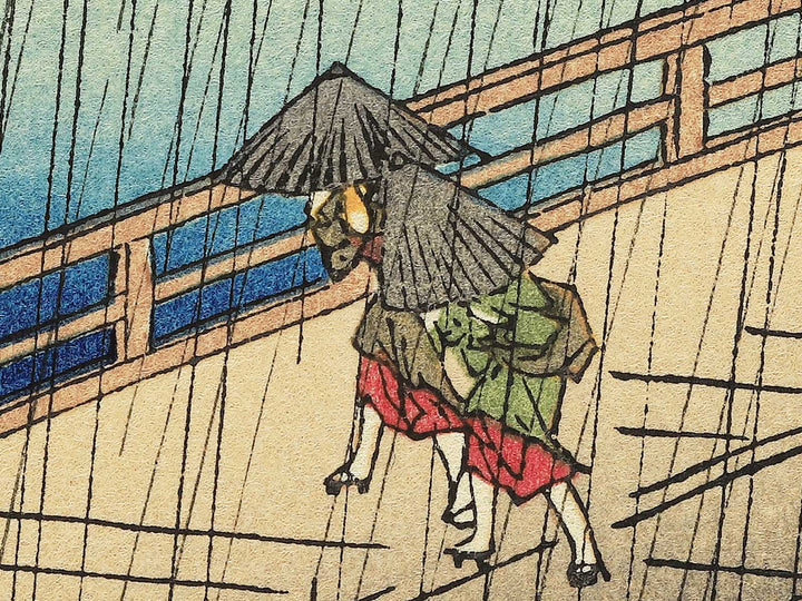 Sudden Shower Over Ohashi Bridge and Atake from the series One Hundred Famous Views of Edo by Utagawa Hiroshige, (Medium print size) / BJ330-652