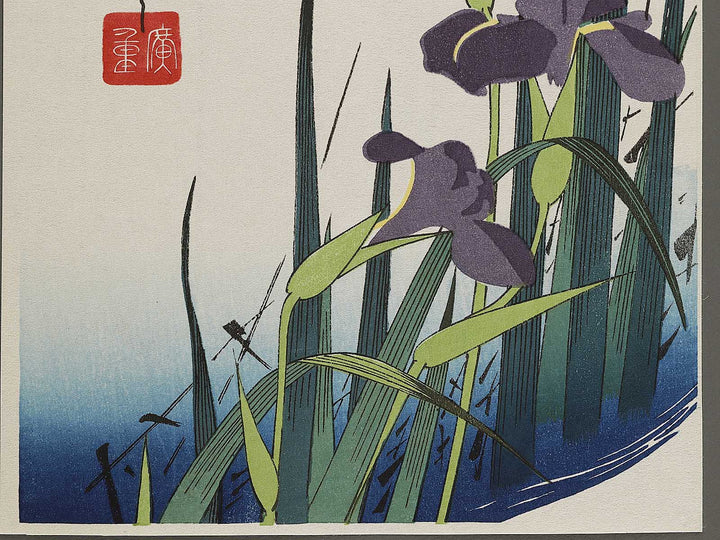 Iris and egret by Utagawa Hiroshige, (Medium print size) / BJ327-026