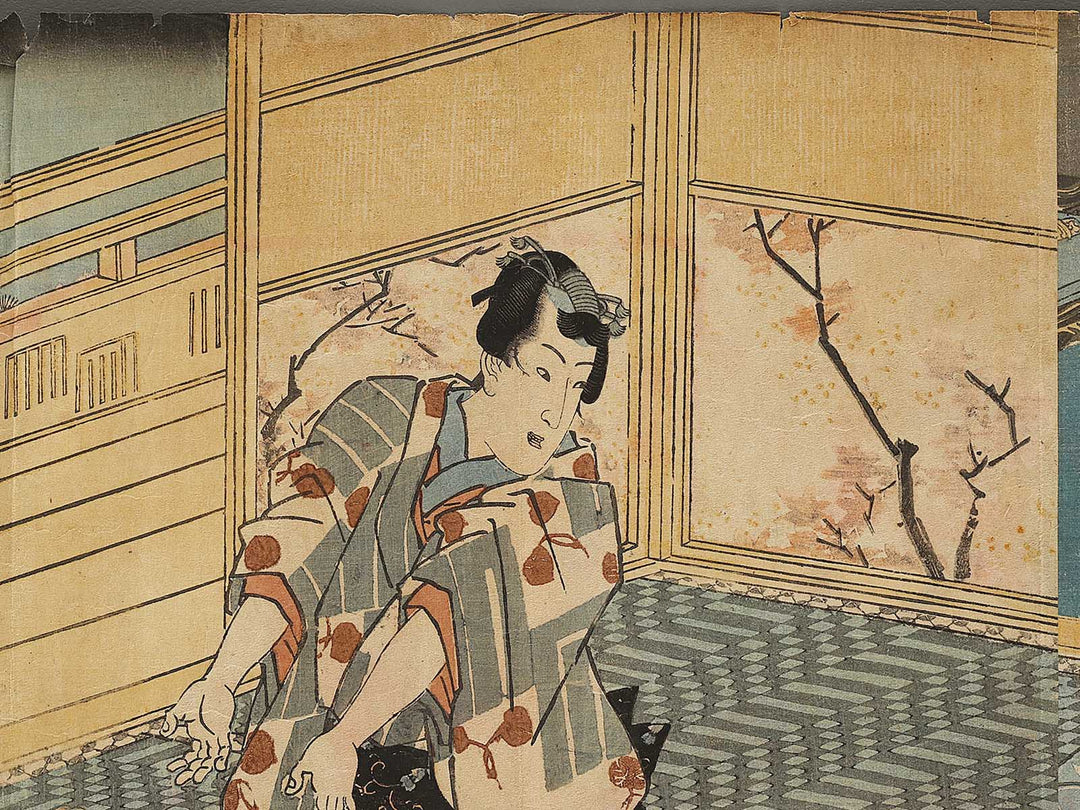 Tsuyu fukumu tsumado no shirahagi by Utagawa Kunisada(Toyokuni III) / BJ328-552