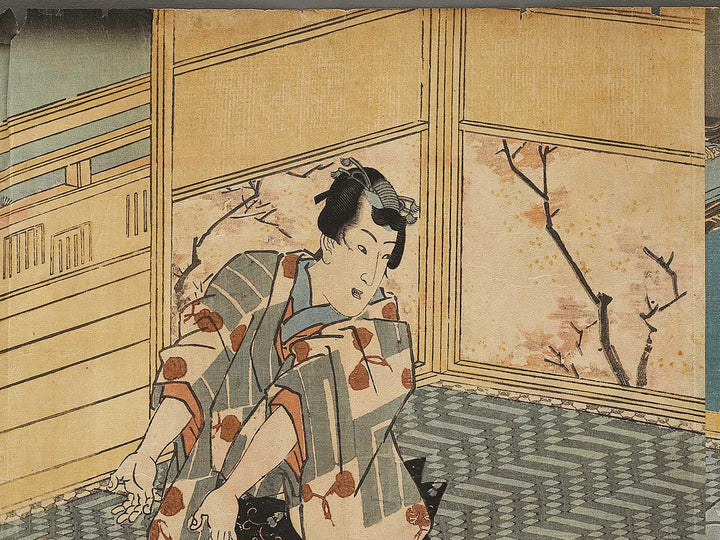 Tsuyu fukumu tsumado no shirahagi by Utagawa Kunisada(Toyokuni III) / BJ328-552