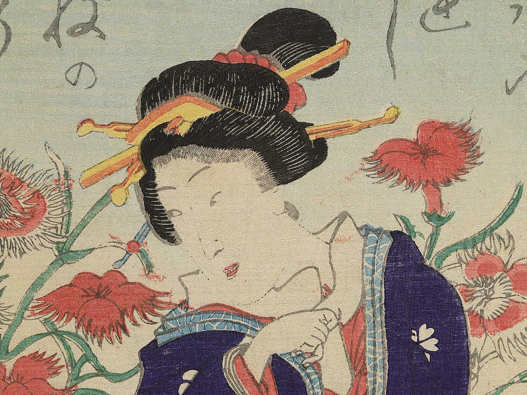 Nadeshiko from the series Hana kurabe imayo sugata by Utagawa Yoshitora / BJ347-837
