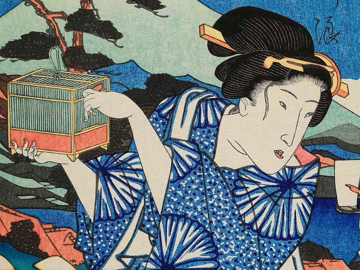 Okutsu juhachi from the series Tokaido Beauties by Keisai Eisen, (Large print size) / BJ346-157