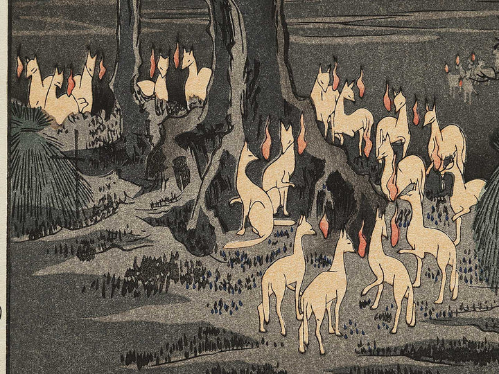 New Year's Eve Foxfires at the Changing Tree from the series One Hundred Famous Views of Edo by Utagawa Hiroshige, (Large print size) / BJ336-917