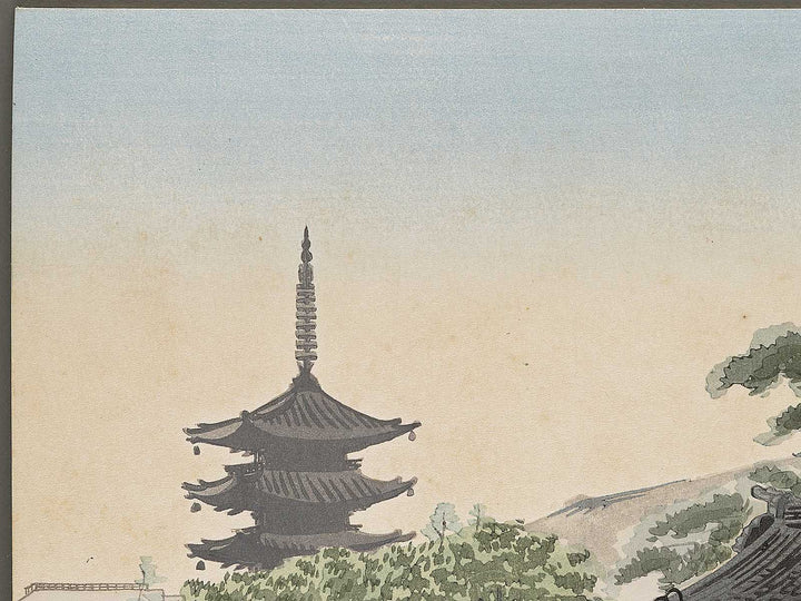 Distant View of Yasaka Tower from the series Kyoraku sanjudai by Tokuriki Tomikichiro, (Medium print size) / BJ310-261