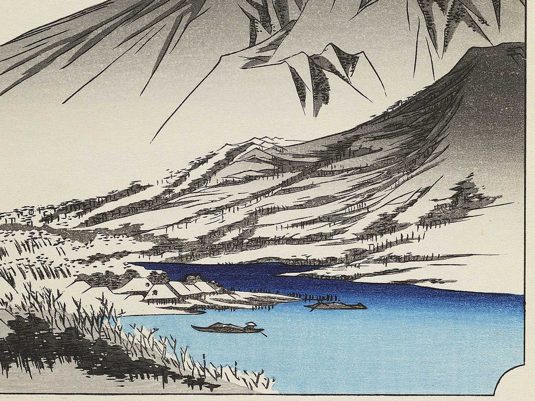 Evening snow at Hira from the series Eight Views of Omi by Utagawa Hiroshige, (Medium print size) / BJ352-282