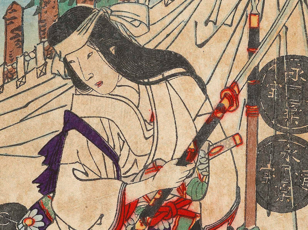 Sanada Nobuyuki shitsu Osumi no kata from the series Azumanishiki chuya kurabe by Yoshu Chikanobu / BJ329-399