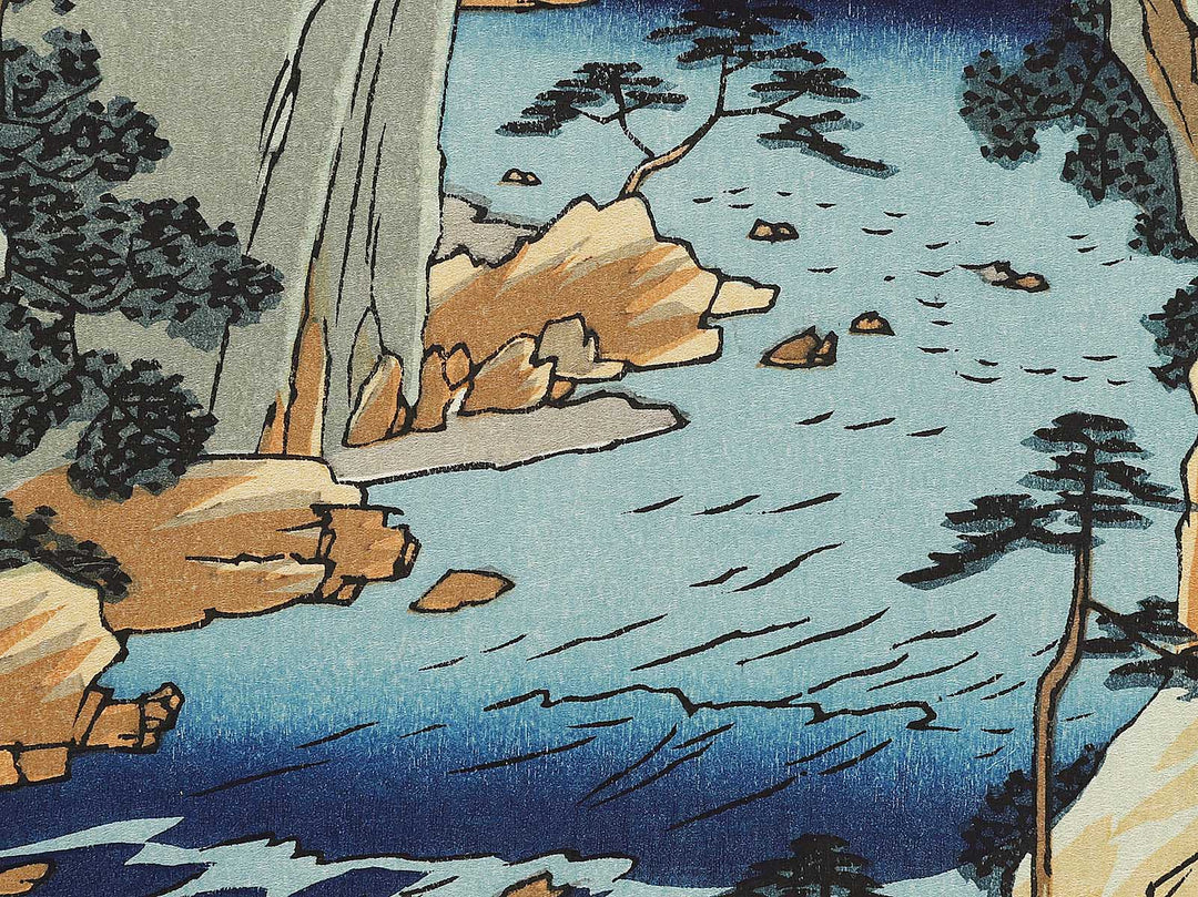 Basket Ferry from the series Famous Views of the Sixty-odd Provinces by Utagawa Hiroshige, (Large print size) / BJ334-397