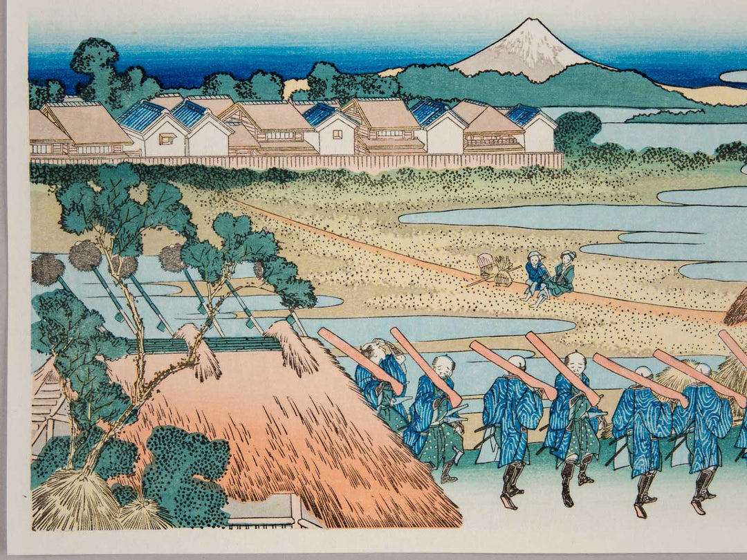 Mount Fuji seen in the Distance from Senju Pleasure Quarter from the series Thirty-six Views of Mount Fuji by Katsushika Hokusai, (Medium print size) / BJ238-644