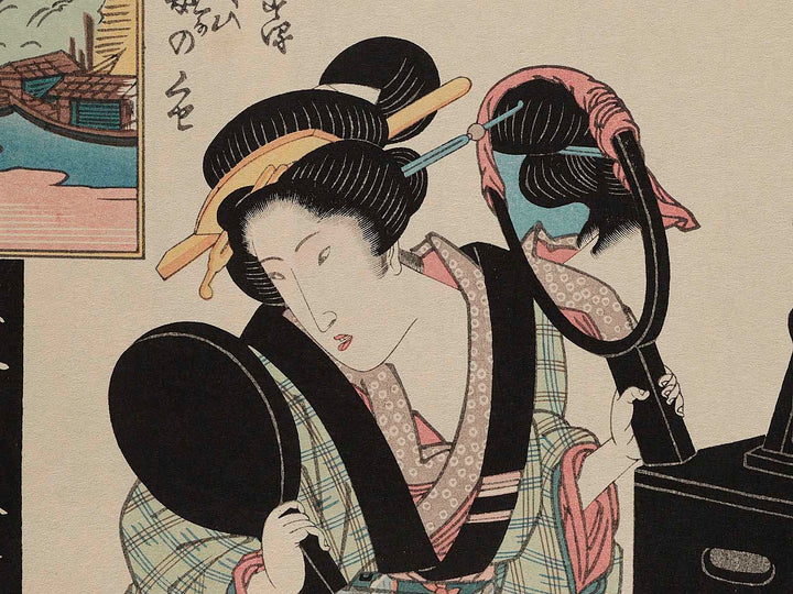 Kamiwo kinisuru kanshakuha onna no kuse from the series Forty-eight Habits by Keisai Eisen, (Large print size) / BJ239-218