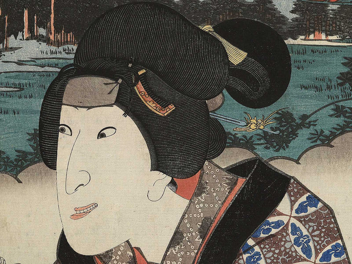 Hara no ni Heisaku musume Oyone from the series Tokaido gojusantsugi no uchi by Utagawa Kunisada(Toyokuni III) / BJ346-983
