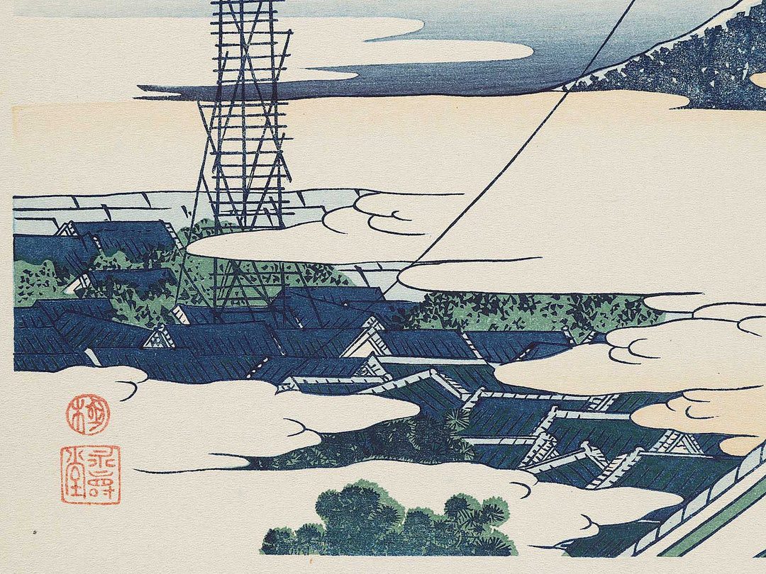 Honganji Temple at Asakusa in Edo from the series Thirty-six Views of Mount Fuji by Katsushika Hokusai, (Medium print size) / BJ303-933