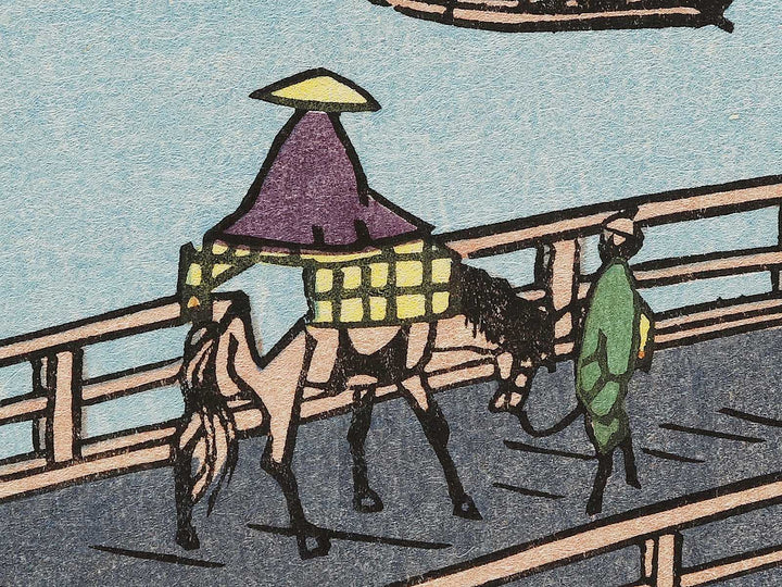 The Great Bridge at Senju from the series One Hundred Famous Views of Edo by Utagawa Hiroshige, (Large print size) / BJ337-015