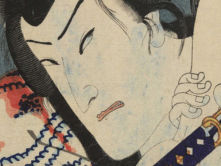 Kabuki Actors Nakamura Kakuzo as Yucho Kajiro and Ichimura Kakitachi as Tsumagasa Sayojiro / BJ352-233