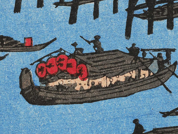 Fireworks at Ryogoku from the series One Hundred Famous Views of Edo by Utagawa Hiroshige, (Large print size) / BJ342-671