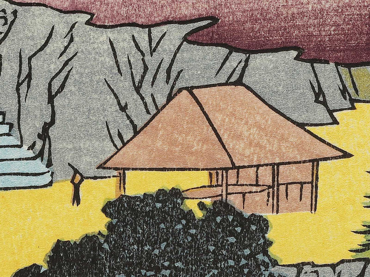 Iwai Valley, Kannon Cave from the series Famous Views of the Sixty-odd Provinces by Utagawa Hiroshige, (Large print size) / BJ334-208