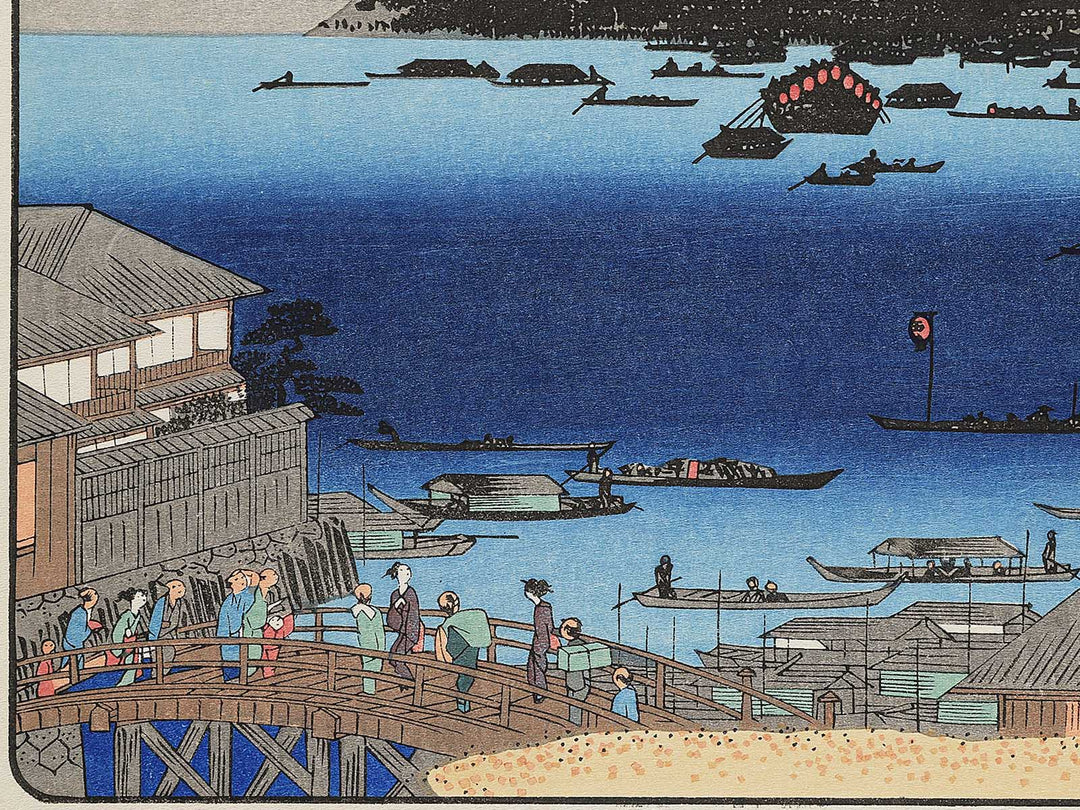Ryogoku hanabi from the series Edo meisho no uchi by Utagawa Hiroshige, (Large print size) / BJ342-692