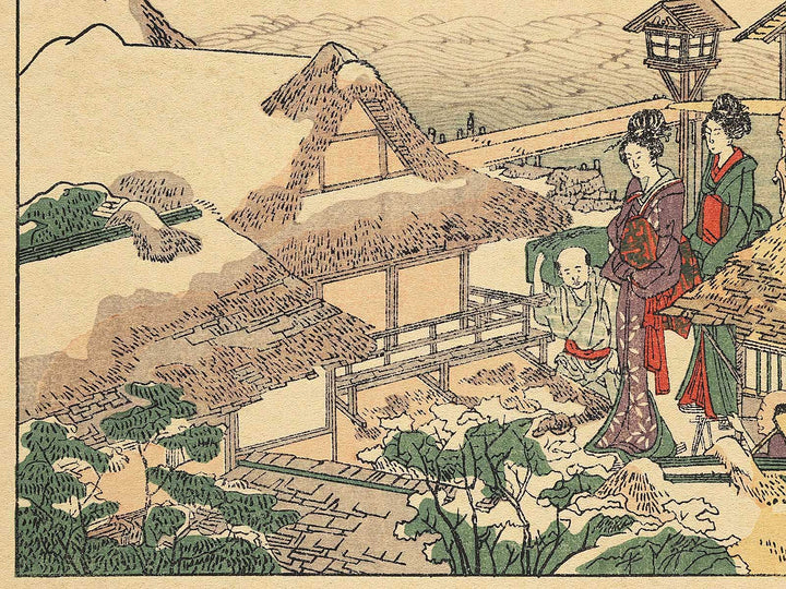 A picnic scenery in the Edo Surburbs from the series Ehon Sumidagawa ryogan ichiran by Katsushika Hokusai, (Medium print size) / BJ307-412