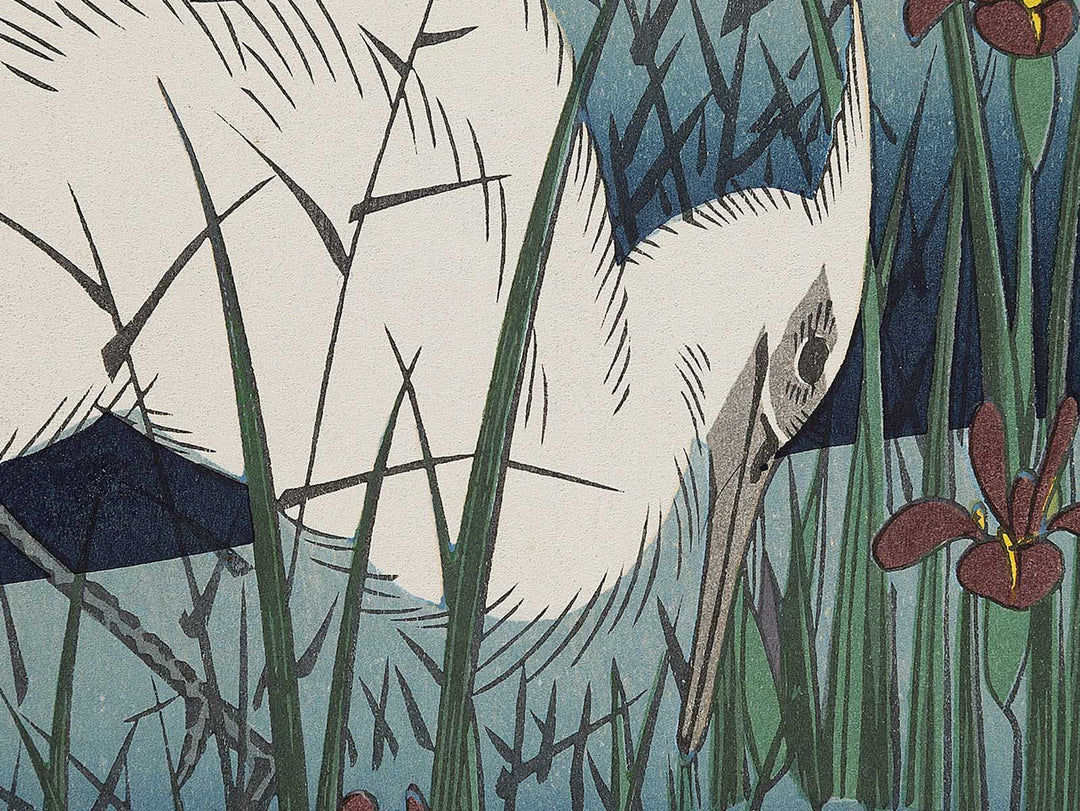 Egret in Iris and Grasses by Utagawa Hiroshige, (Large print size) / BJ324-765