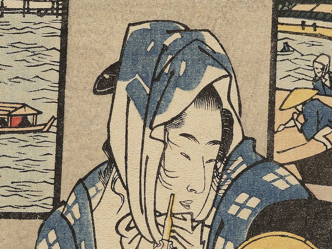 Hashi shita from the series Ryogoku bashi joge by Kitagawa Utamaro, (Medium print size) / BJ349-538