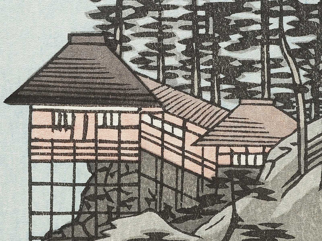 Abuto, Kannon Temple from the series Famous Views of the Sixty-odd Provinces by Utagawa Hiroshige, (Large print size) / BJ334-187