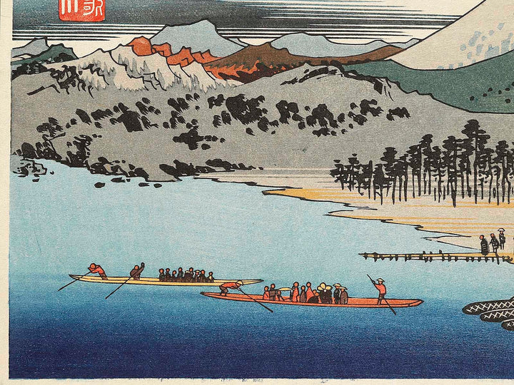 Sunshu fujigawa watashibune no zu from the series Honcho meisho by Utagawa Hiroshige, (Large print size) / BJ323-351