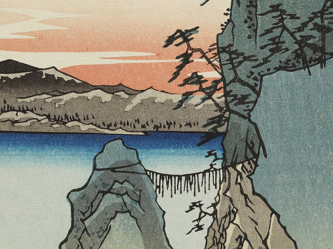 Enoshima, The Entrance to the Caves from the series Famous Views of the Sixty-odd Provinces by Utagawa Hiroshige, (Large print size) / BJ334-460