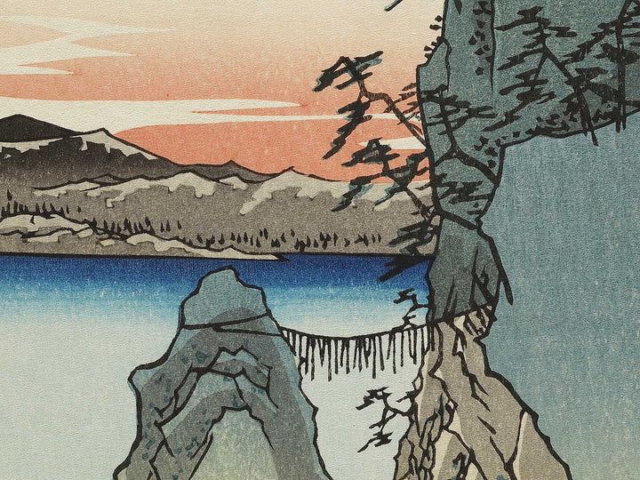 Enoshima, The Entrance to the Caves from the series Famous Views of the Sixty-odd Provinces by Utagawa Hiroshige, (Large print size) / BJ334-460