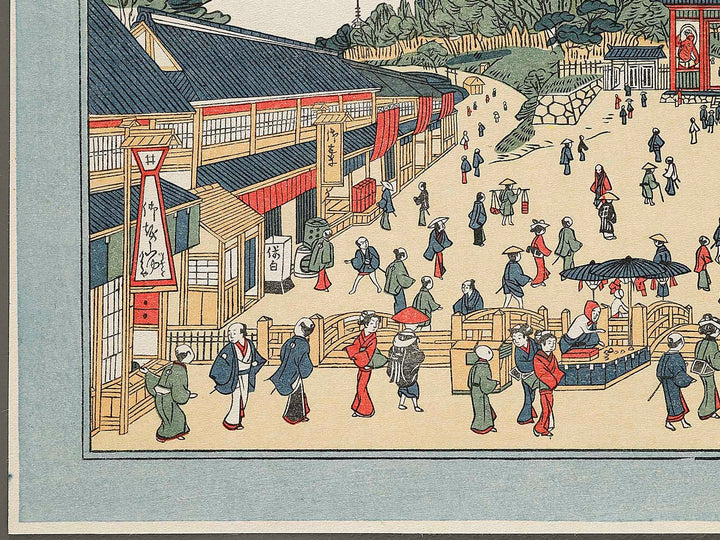 Edo meisho Ueno Niomon no zu by Utagawa Toyoharu, (Medium print size) / BJ330-463