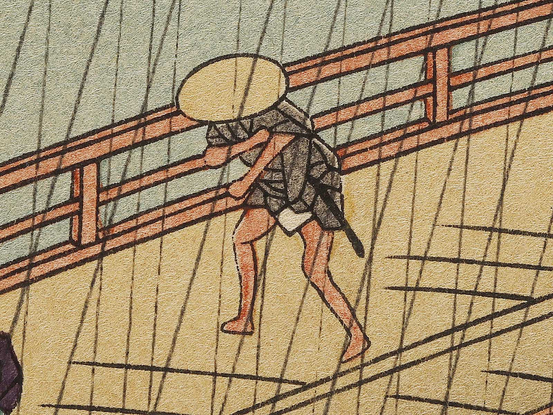 Sudden Shower Over Ohashi Bridge and Atake from the series One Hundred Famous Views of Edo by Utagawa Hiroshige, (Large print size) / BJ328-412