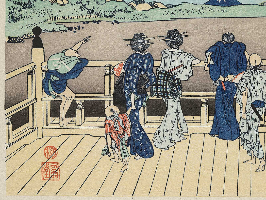 The Sazaido Hall of the Gohyaku Rakanji Temple from the series Thirty-six Views of Mount Fuji by Katsushika Hokusai, (Medium print size) / BJ291-844