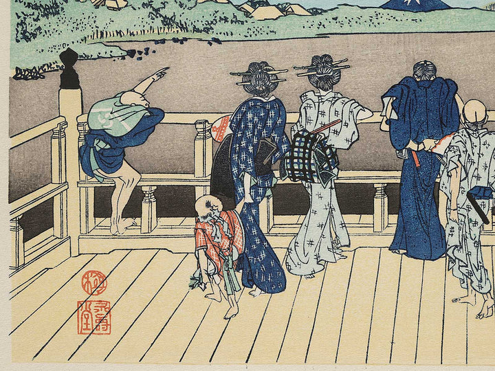 The Sazaido Hall of the Gohyaku Rakanji Temple from the series Thirty-six Views of Mount Fuji by Katsushika Hokusai, (Medium print size) / BJ291-844