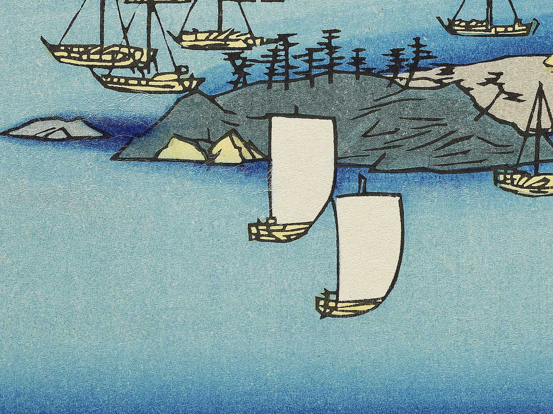 A Fine Evening on the Coast, Tsushima Province from the series Famous Views of the Sixty-odd Provinces by Utagawa Hiroshige, (Large print size) / BJ334-096